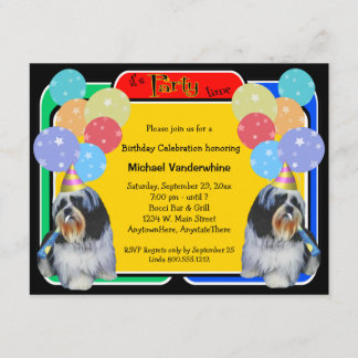 Invitation Anniversaire Barker de Shih Tzu