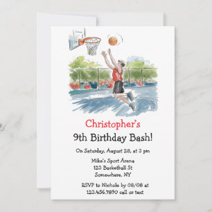 Invitation Anniversaire Bash : Hoops and Hype