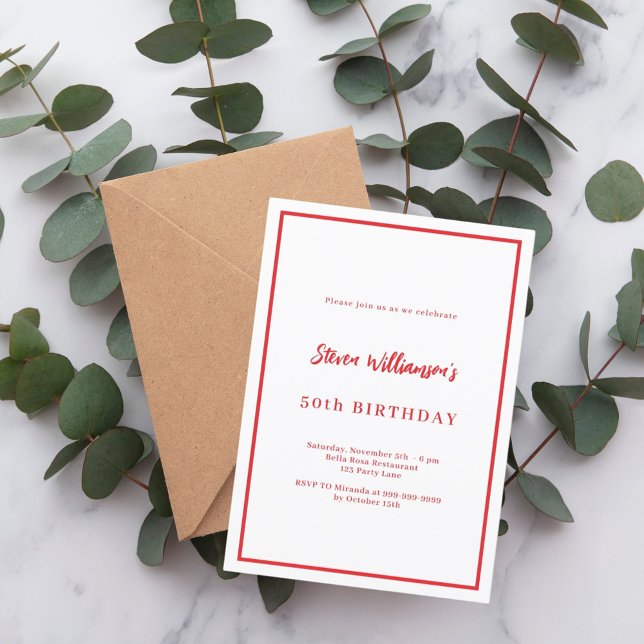 Invitation Anniversaire blanc (Créateur téléchargé)