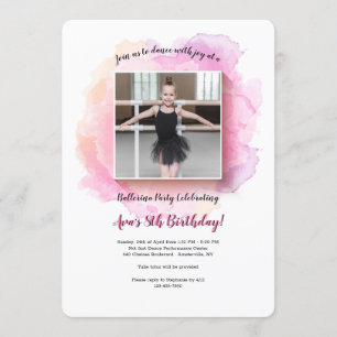 Invitation Anniversaire blanc d'aquarelle de cadre