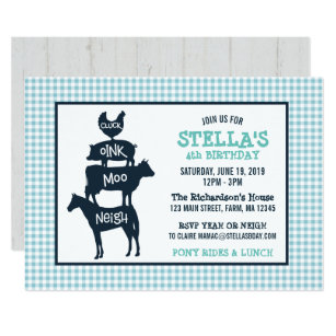 Cartes De Voeux Papeterie Pays Ferme Animaux Ferme Craie Children S Birthday Party Invitations Maison Et Jardin Fetes Occasions Speciales