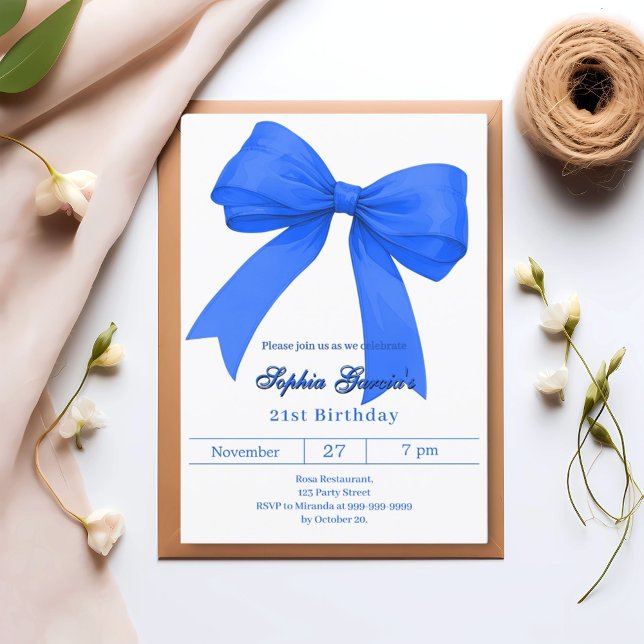 Invitation Anniversaire bleu royal (Créateur téléchargé)