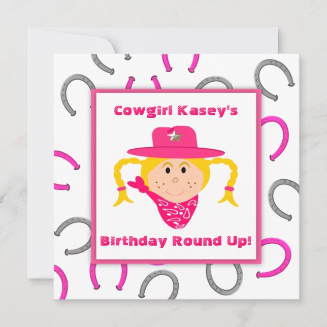 Invitation Anniversaire blond de fille de partie de la (Devant)