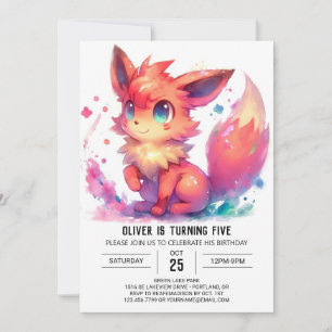 Invitation Anniversaire Bohème Digital Fox