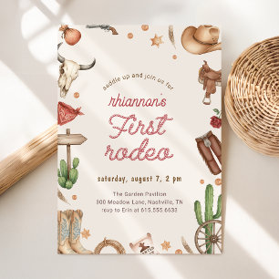 Invitation anniversaire Boho Cowgirl Cowboy Premie