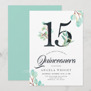 Invitation Anniversaire botanique de Quinceanera