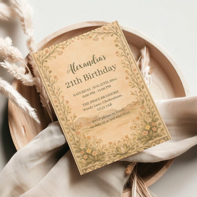 Invitation Anniversaire Botanique du Désert (Créateur téléchargé)