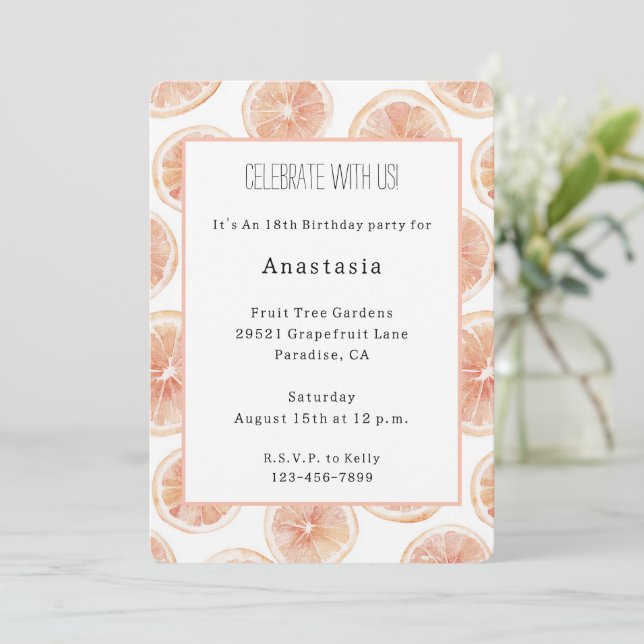 Invitation Anniversaire Brise de Pamplemousse (Debout devant)
