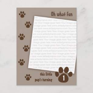 Invitation Anniversaire Brown de patte