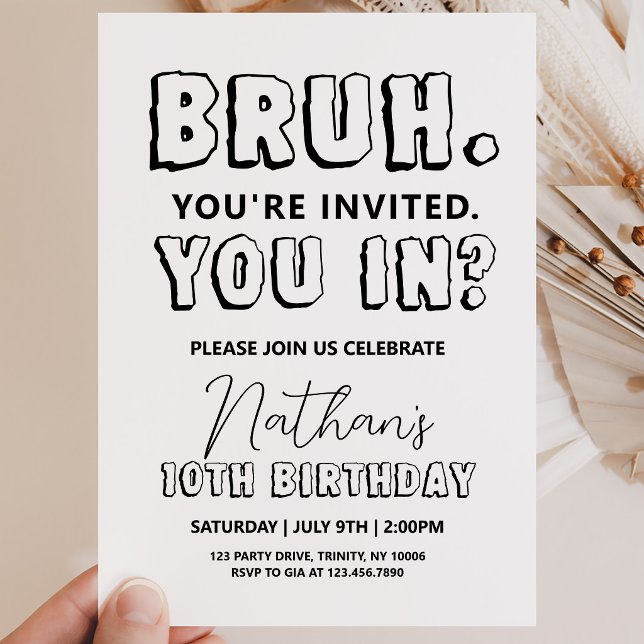 Invitation Anniversaire Bruh (Créateur téléchargé)