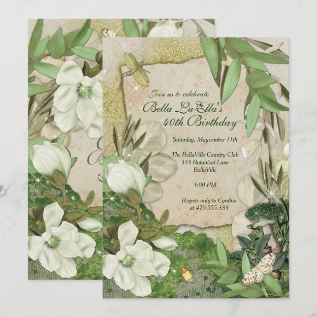 Invitation Anniversaire Brunch Fête des mères Déjeuner Invita (Devant / Derrière)