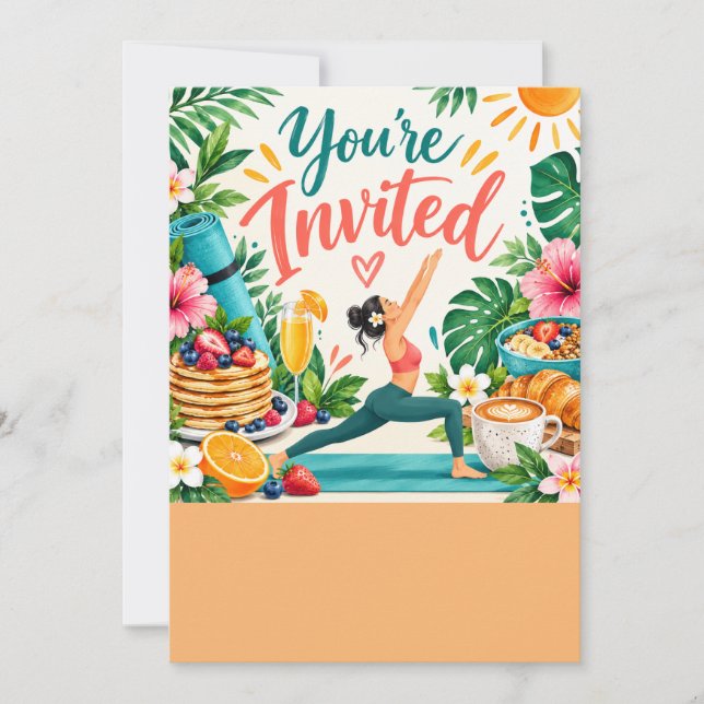 Invitation Anniversaire brunch Yoga  (Devant)