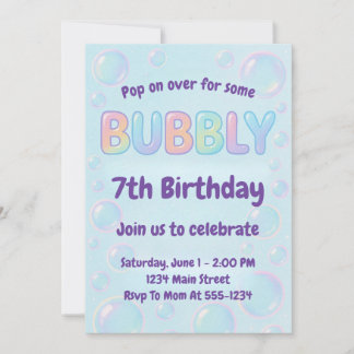 Invitation Anniversaire Bulle Colorée