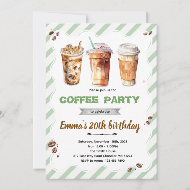 Invitation Anniversaire Café (Devant)