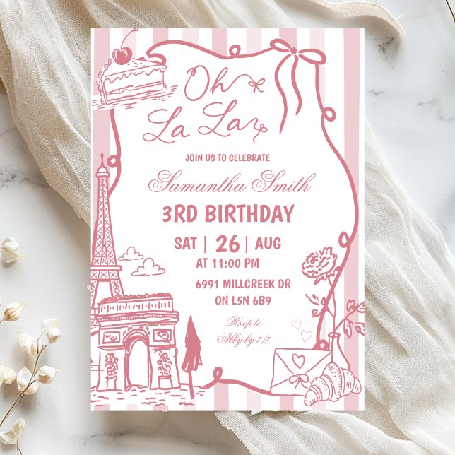 Invitation anniversaire Café Parisien écriture man (Créateur téléchargé)