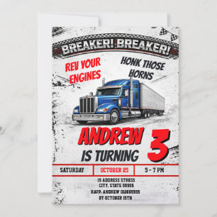 Invitation Anniversaire Camion Personnel Semi-Remorque