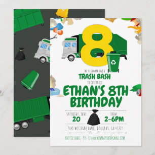 Invitation Anniversaire Camion Poubelle, Camion Poubelle 8ème