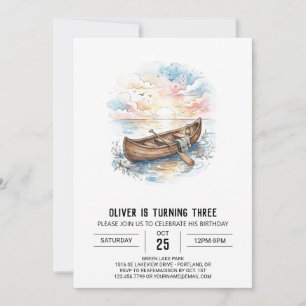 Invitation Anniversaire Canoë Coucher de soleil