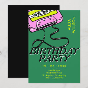 Invitation Anniversaire cassette rétro