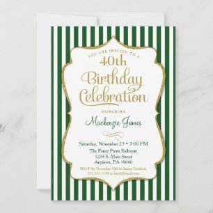 Invitation Anniversaire Chasseur Vert Or Adulte