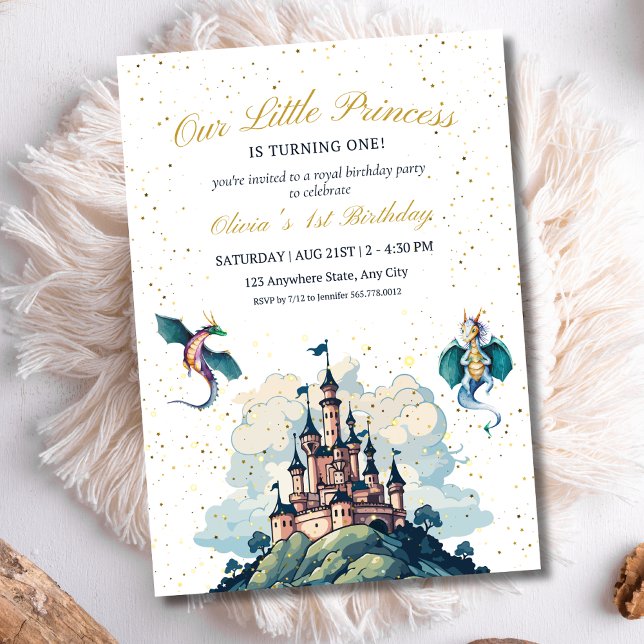 Invitation Anniversaire Château Princesse Fantaisi (Créateur téléchargé)