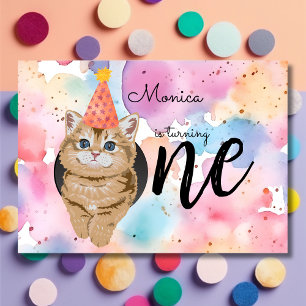 Invitation anniversaire chaton premier anniversaire