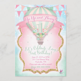 Invitation Anniversaire chaud Lucy de ballon à air de