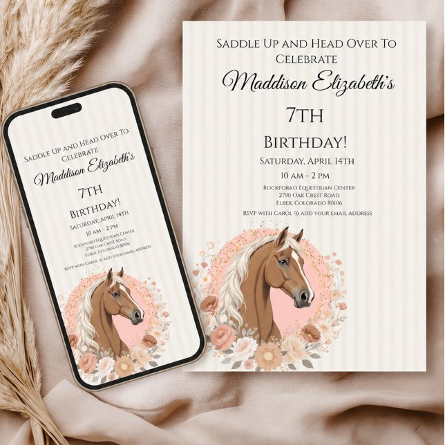 Invitation Anniversaire Cheval (Créateur téléchargé)