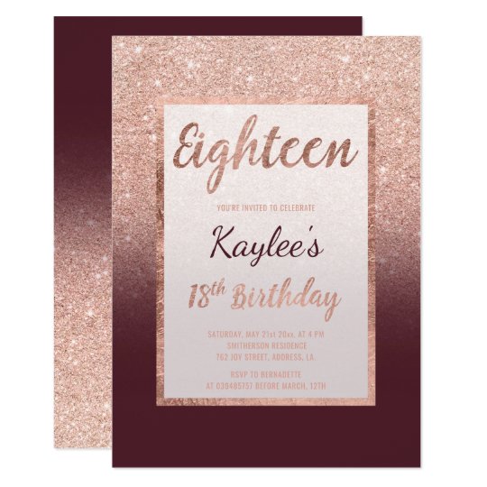 Invitation Anniversaire Chic De Bourgogne De Parties Zazzle Fr