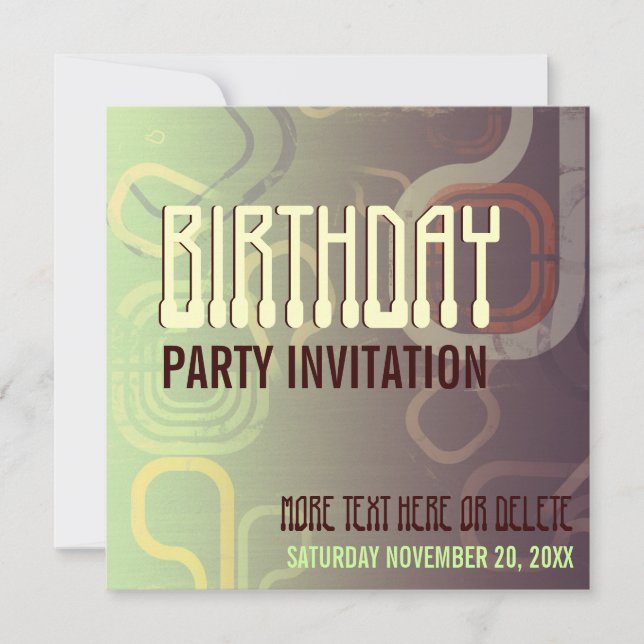Invitation anniversaire Choc Mint Retro Electro Pa (Devant)