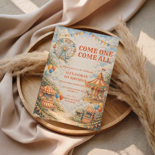 Invitation Anniversaire Cirque Carnaval Vintage (Créateur téléchargé)