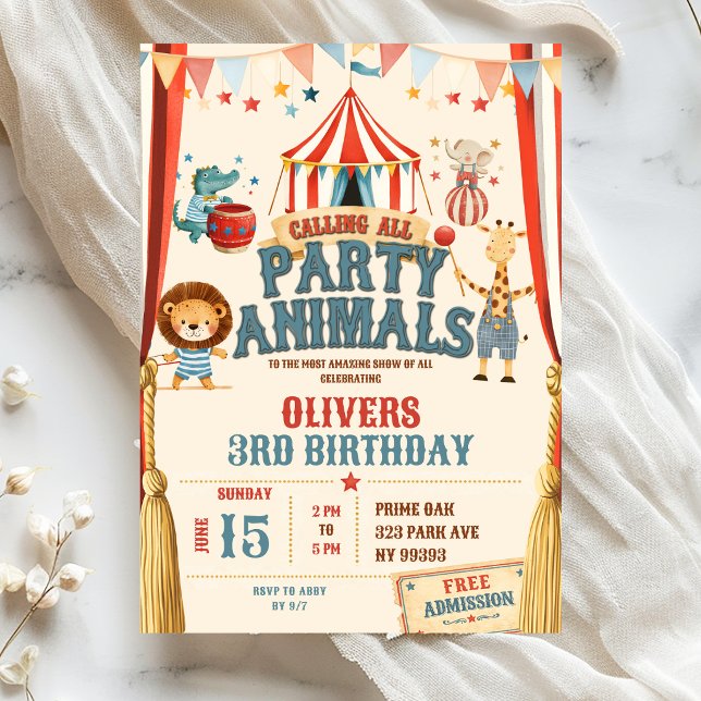 Invitation Anniversaire Cirque Tous les Amoureux d (Créateur téléchargé)