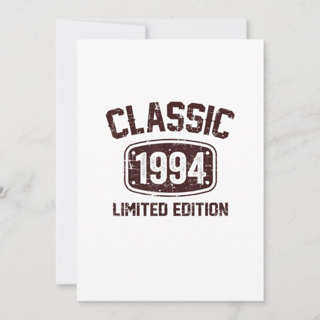 Invitation Anniversaire classique cadeau pour les 1994s Limit (Devant)