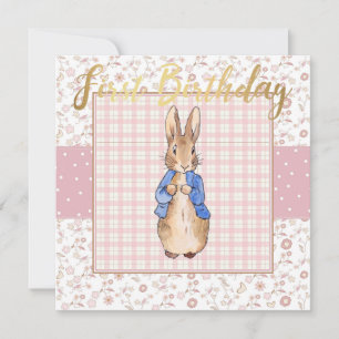 Invitation Anniversaire classique de lapin 1 an