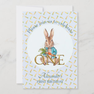 Invitation Anniversaire classique de lapin d'un an