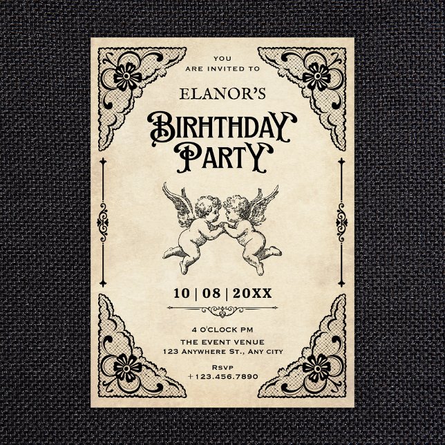 Invitation Anniversaire classique vintage (Créateur téléchargé)