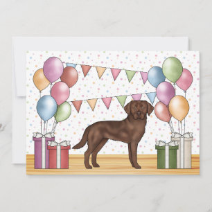 Invitation Anniversaire Coloré de Chien Labrador Retriever au