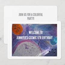 Anniversaire Coloré de la Galaxie Cosmique pour En