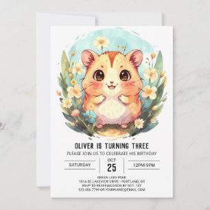Invitation Anniversaire coloré du hamster en ligne