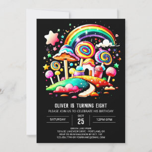 Invitation Anniversaire coloré modifiable Candyland