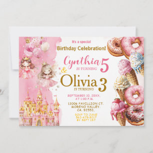 Invitation Anniversaire conjoint de la princesse soeur et de