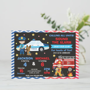 Invitation Anniversaire conjoint policier et pompier