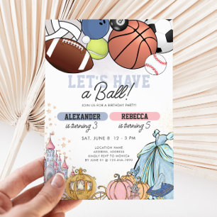 Invitation Anniversaire conjoint pour enfants Sports & Prince