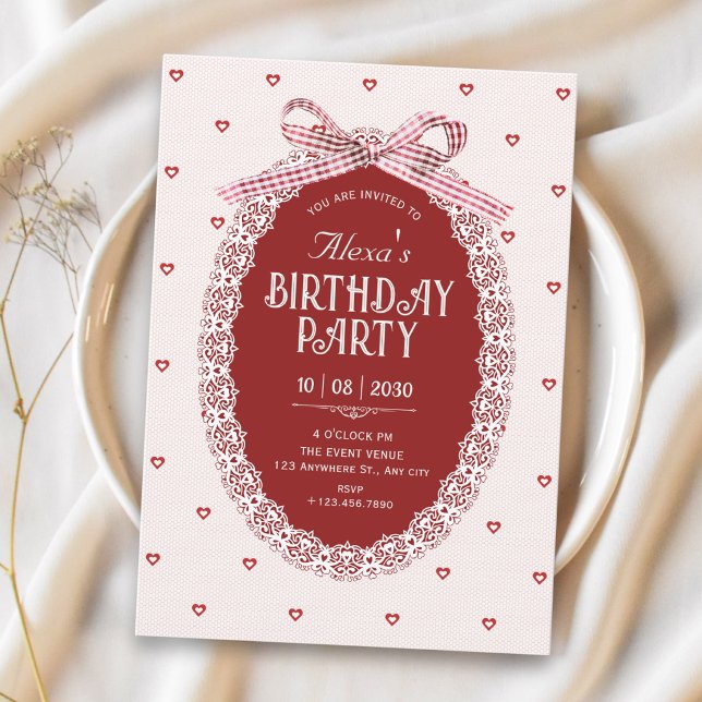 Invitation Anniversaire coquette (Créateur téléchargé)