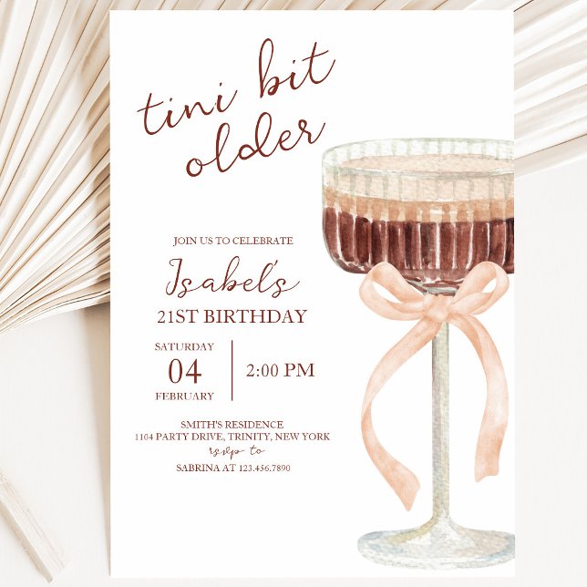 Invitation Anniversaire Coquette Martini (Créateur téléchargé)
