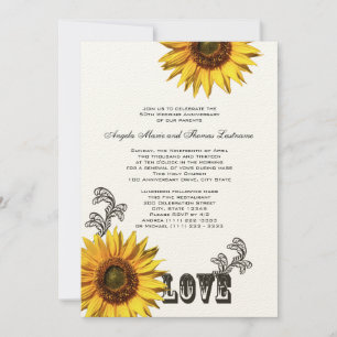 Invitation Anniversaire Country Sunflower