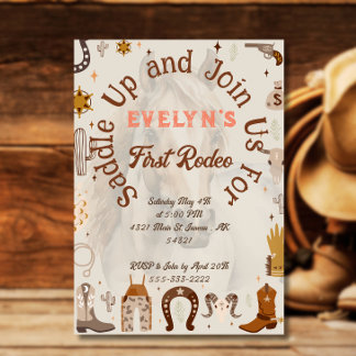 Invitation Anniversaire Country Western Saddle Up 
