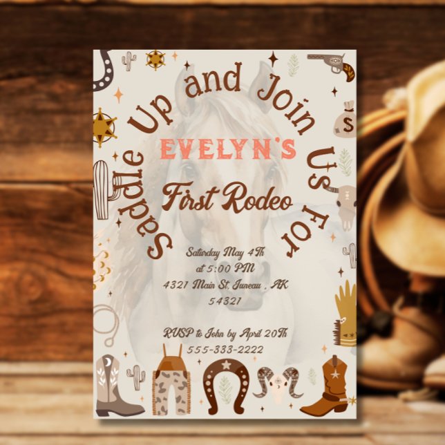 Invitation Anniversaire Country Western Saddle Up  (Créateur téléchargé)