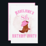 Invitation Anniversaire Cowboy Cowgirl Girls Age Party Invita<br><div class="desc">Un cowboy rustique ou cowgirl sur le thème de l'âge d'anniversaire invitation fête d'anniversaire. Un casquette de cowboy avec des bottes de cowboy. Modifiez les informations pour votre propre invitation personnalisée à la fête d'anniversaire personnelle.</div>