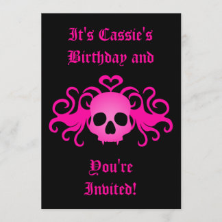 Invitation Anniversaire crâne gothique